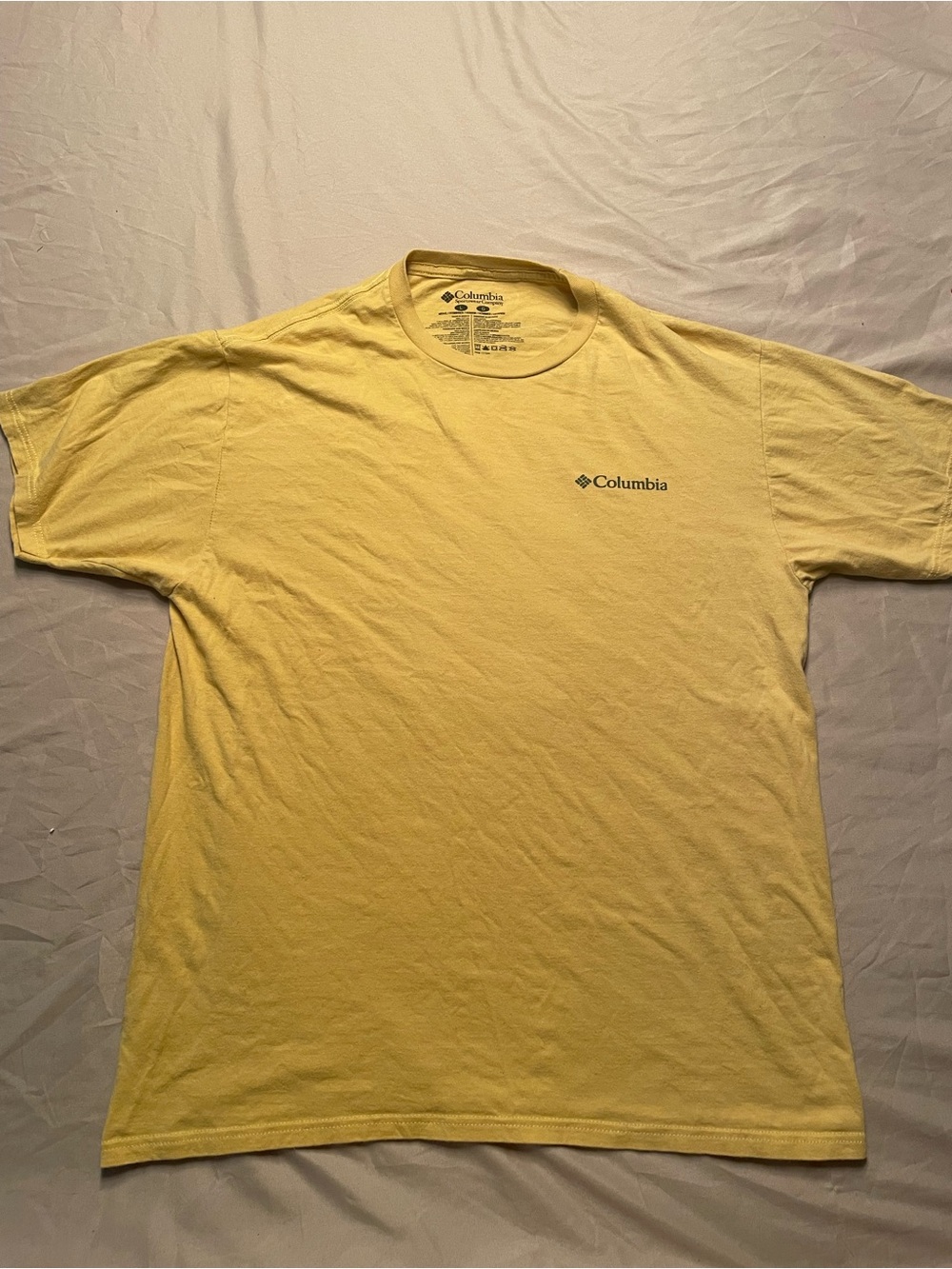 Columbia Yellow Short Sleeve Logo Men’s T-Shirt - ‘Always Outside’ Graphic Print